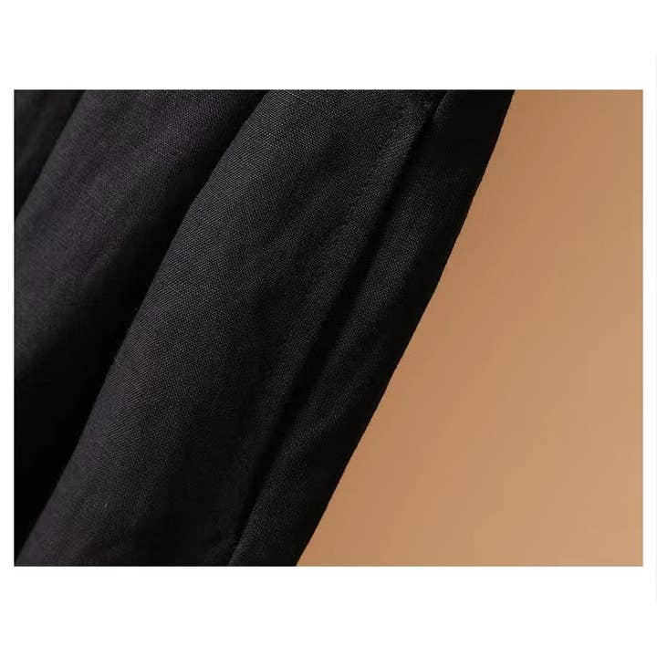 Chicto - Vente Pantalon – femme - Culottes larges raccourcies en coton et lin7