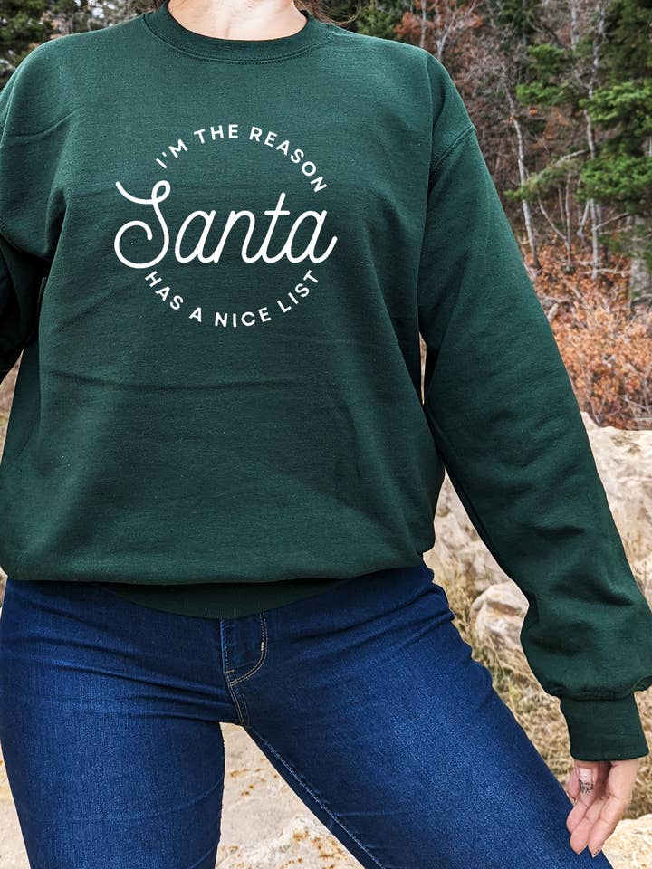 Sweat-shirt de Noël minimaliste - Liste des gentils du Père Noël pour la vente par Creative 1324