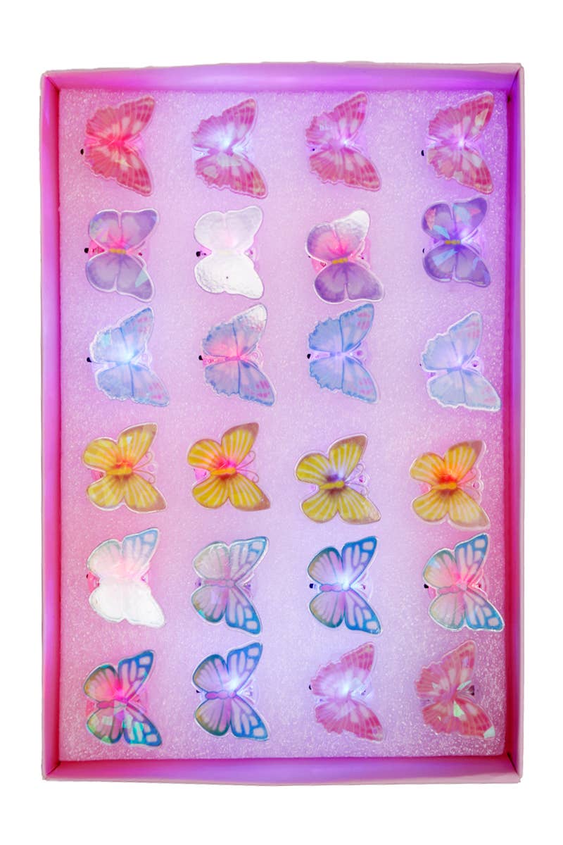 Cap Zone – wholesale Retailer display – Jewellery – Butterfly LED Light-Up Resin Ring2