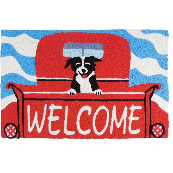 Jellybean Rug - Wholesale Door Mat - Welcome Pup Jellybean Rug 20" x 30" - Pet