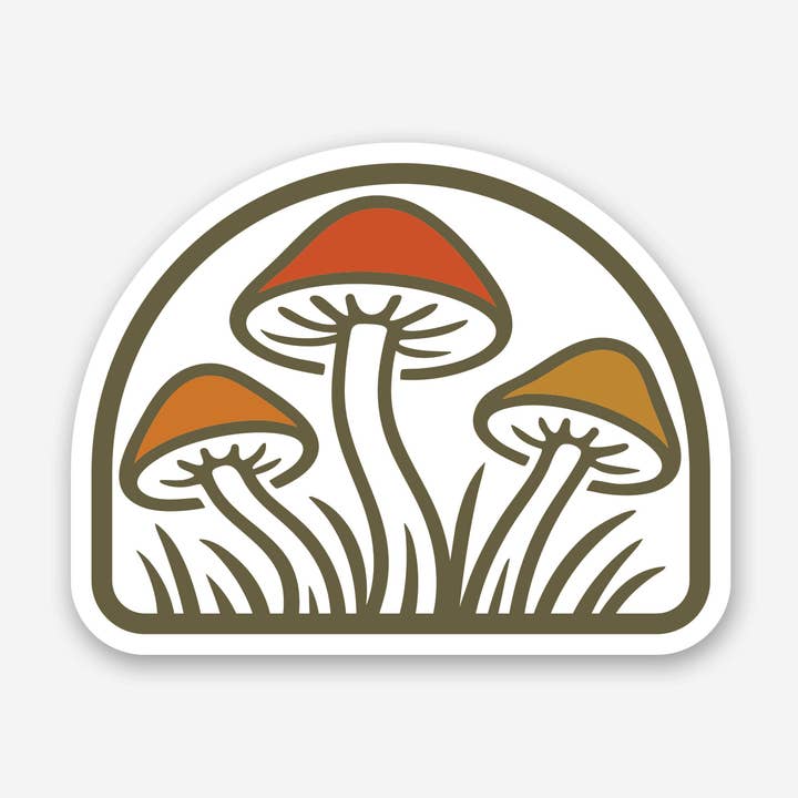 Three Mushrooms Sticker for wholesale by Squatchy