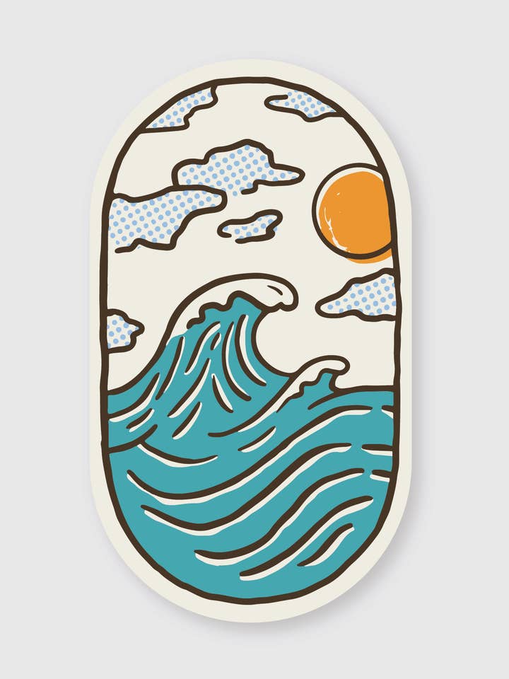 Wave Sketch Sticker for wholesale by Pike Street Press