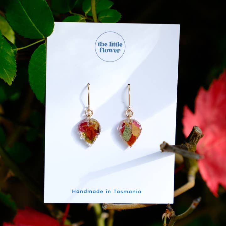 Autumn Leaf Dangle Earrings for wholesale by The Little Flower Handmade