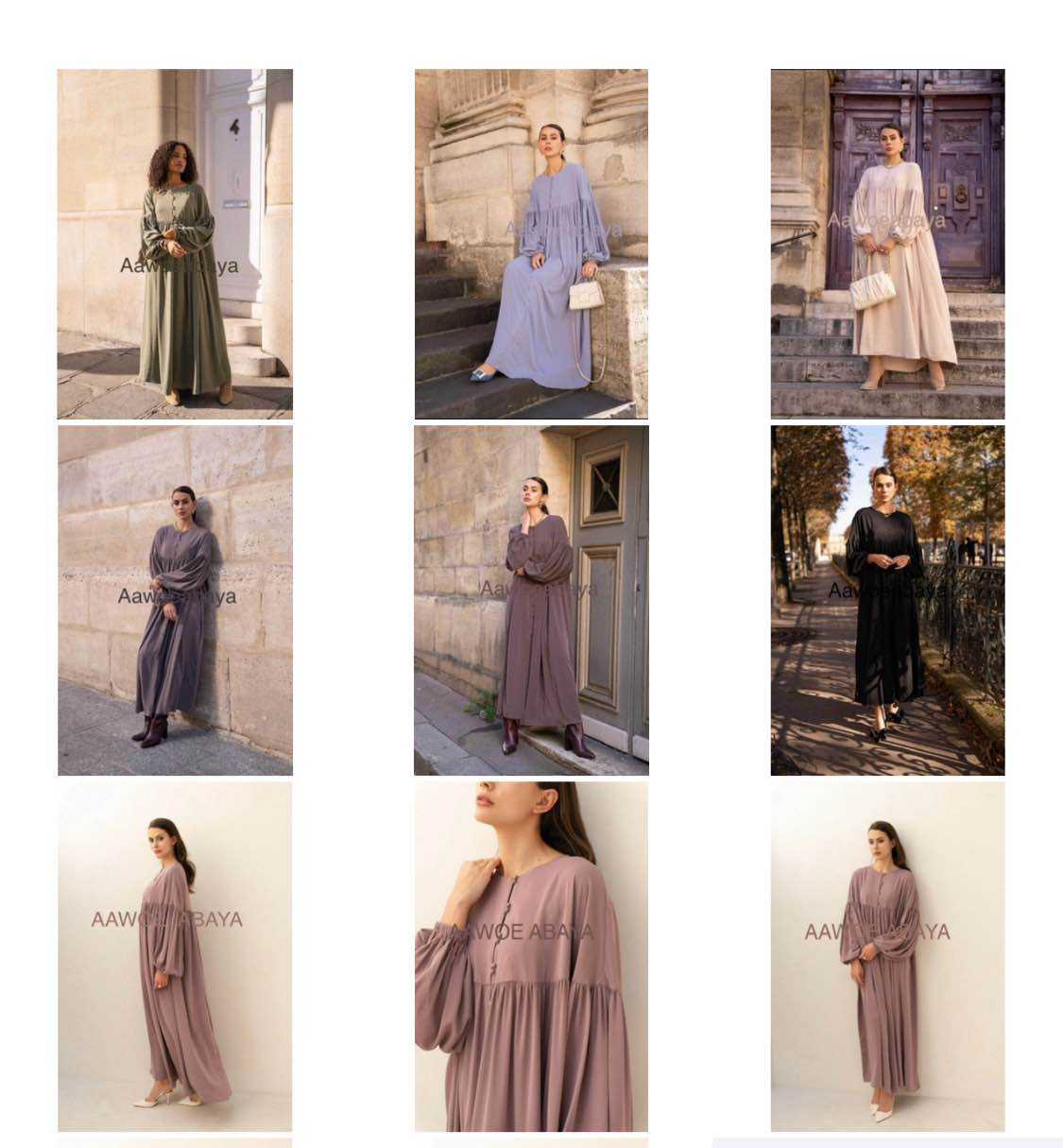 Aawoe Abaya – Hijab - Mulher por atacado – Vestido Abaya Chic com Mangas Bufantes - 2432-ROB9