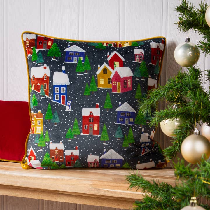 Christmas Together Twilight Town Cushion Multicolour for wholesale on Faire3