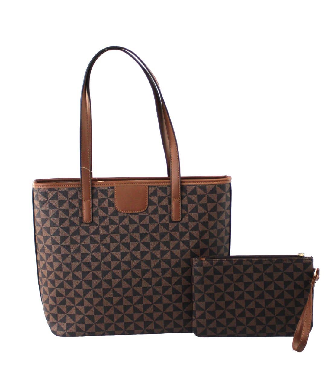 AR New York - Vendita all'ingrosso Borsa tote - Donna - 7873 - Borsa a tracolla alla moda con motivo geomatrico0