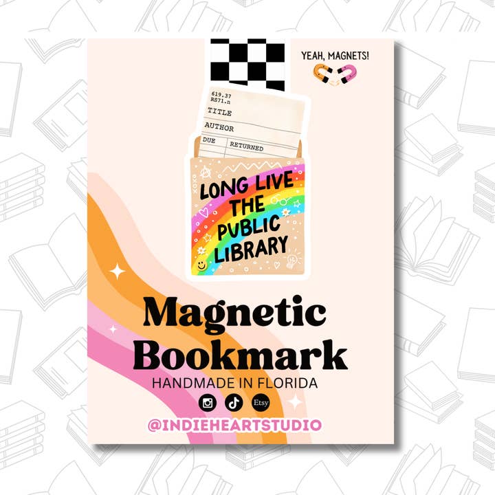 Long Live The Public Library Magnetic Bookmark for wholesale by Indie Heart Studio