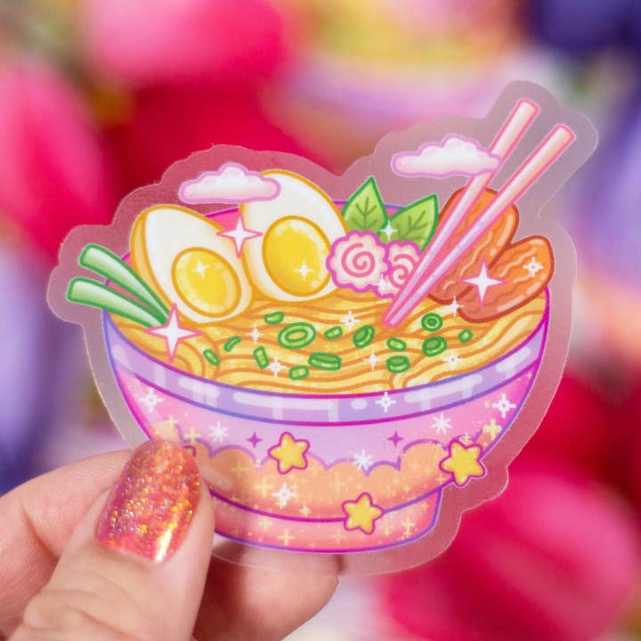Ramen Bowl Clear Sticker for wholesale by Unicorn Eclipse