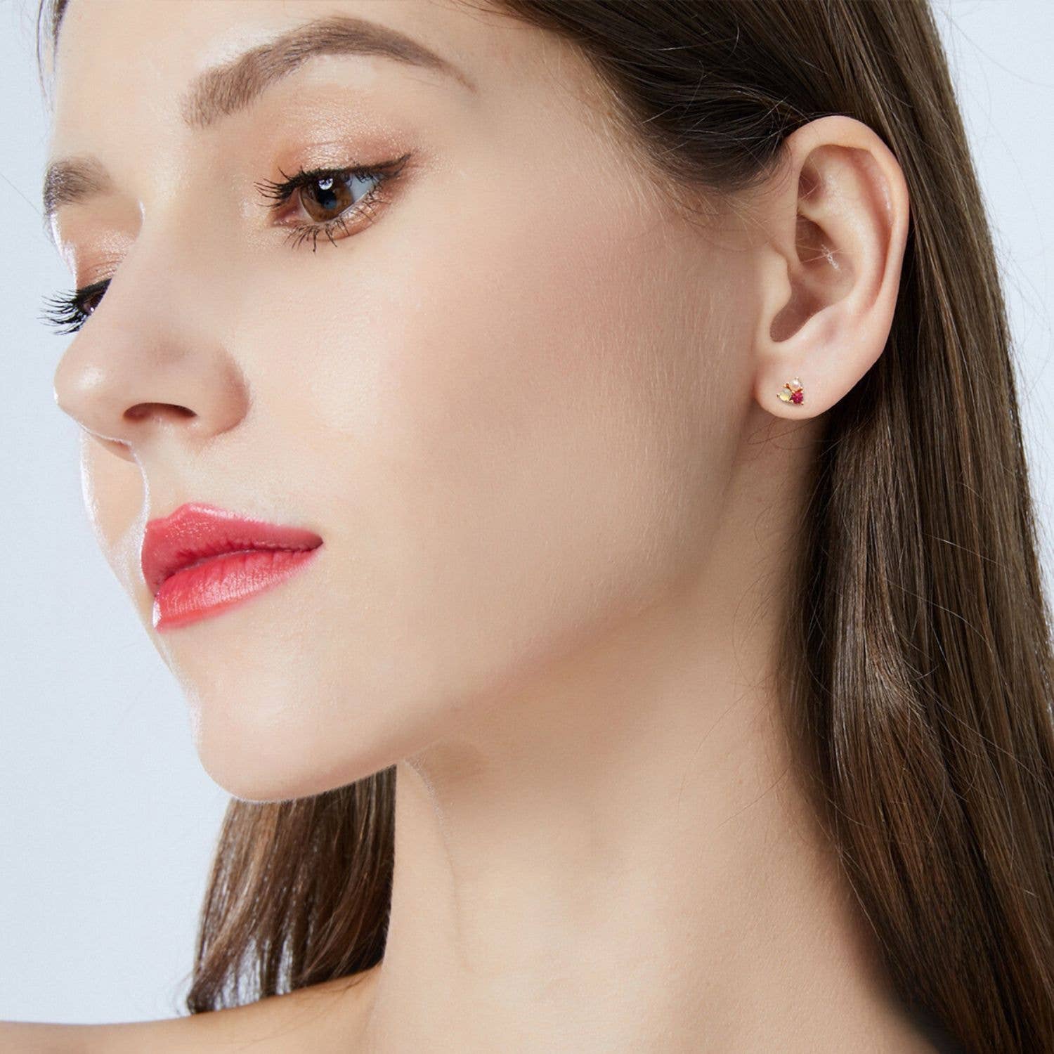 Azura Jewelry – Engroshandel Ørestikkere – Opal Pink Turmalin Pearl Trio Øreringe Studs5