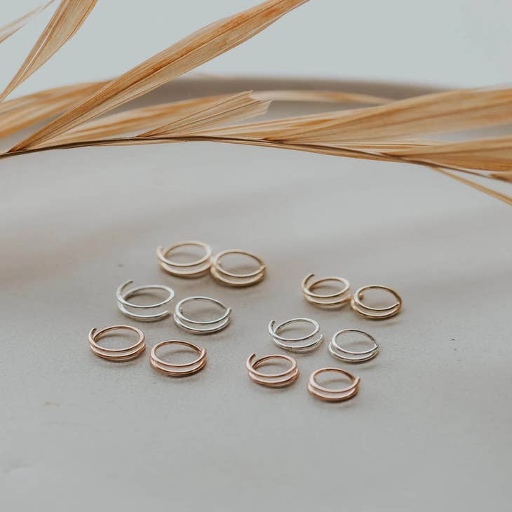 Tiny Hoops, Sterling Silver / 9mm by Hello Adorn