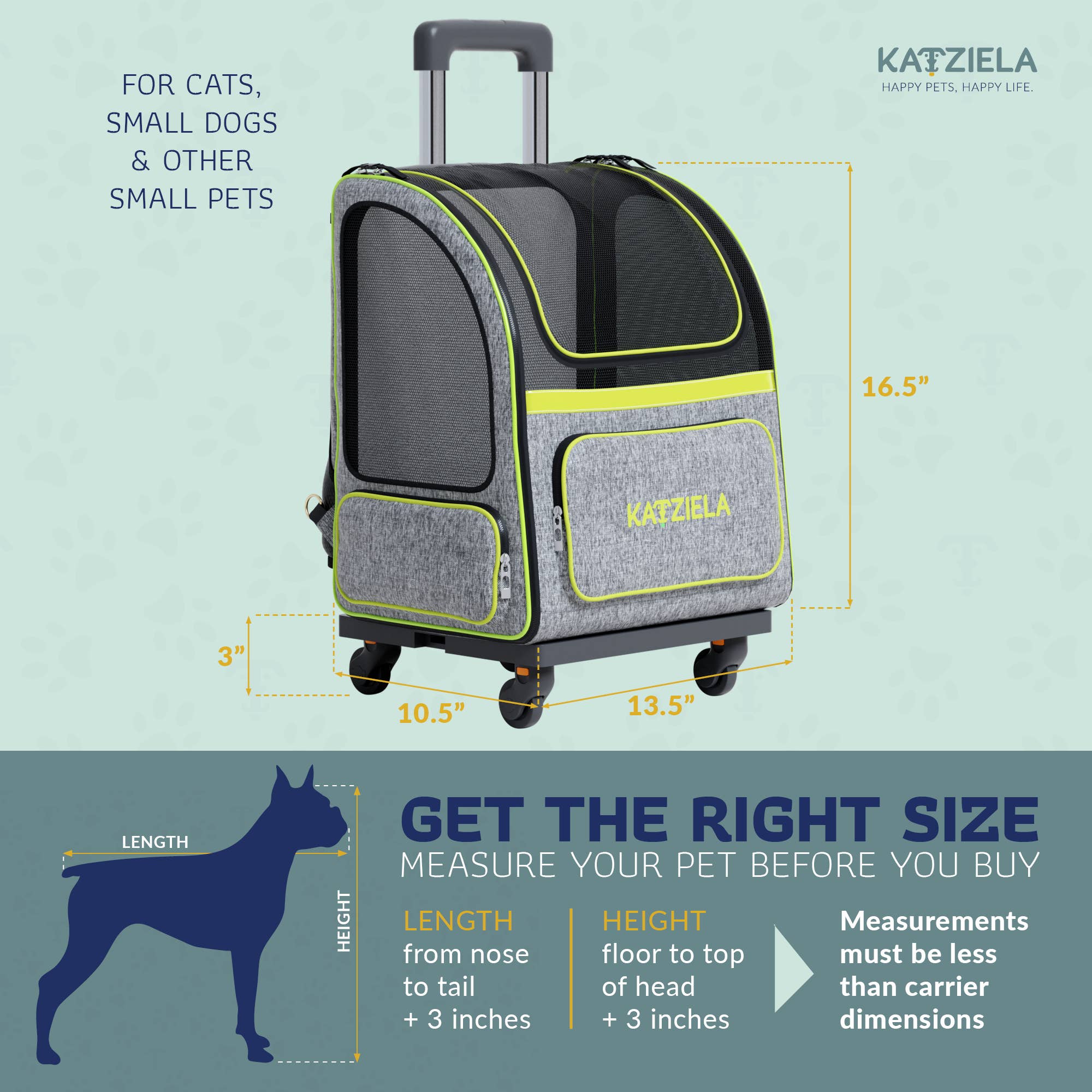 Katziela - Venta al por mayor Transportín - Gatos y perros - Mochila para mascotas con ruedas Hybrid Adventurer - 2 opciones2