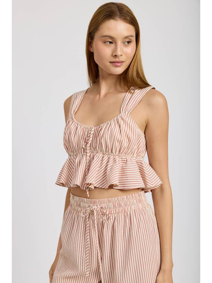 ROSE WHITE BABYDOLL CROPPED TOP for wholesale on Faire2