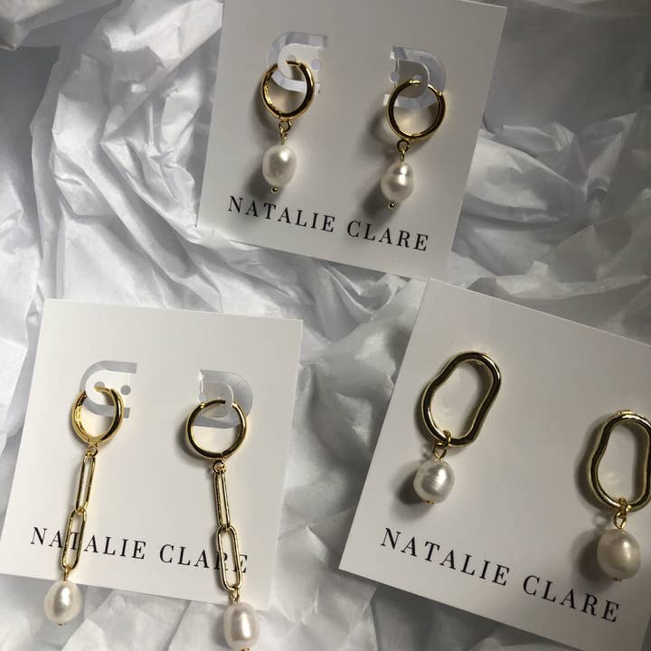 Natalie Clare Collections - Wholesale Dangle Earrings - Abstract Pearl Earring