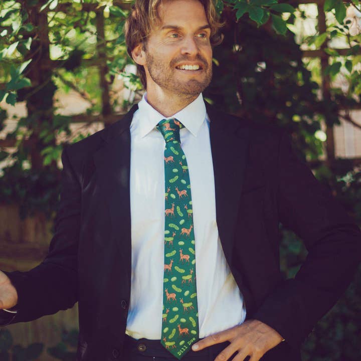 Green Dill Doe Neck Tie Hilarious Novelty Necktie Funny Gift Him for wholesale on Faire