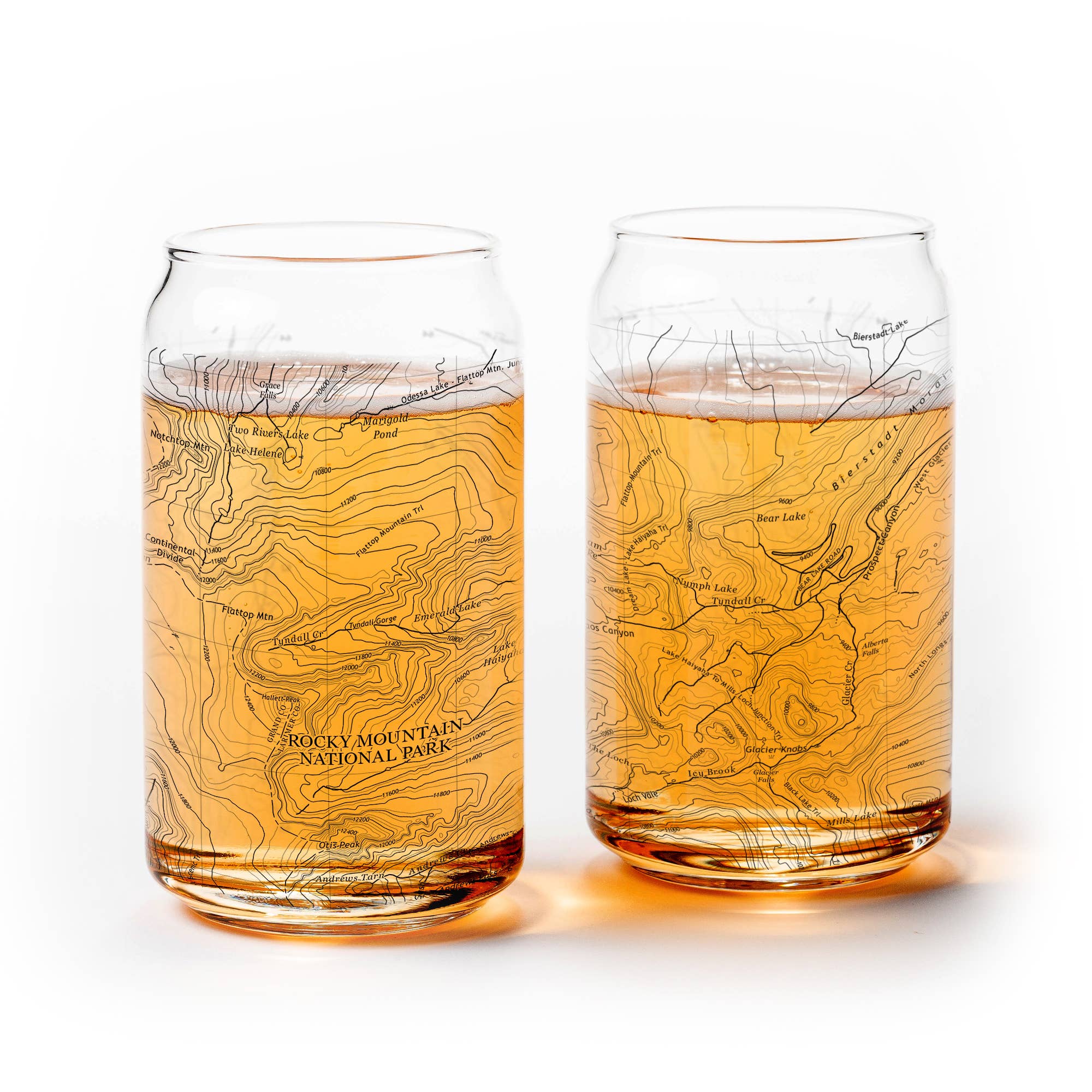 Black Lantern – Copo/caneca por atacado – Copos de Vidro Can com Mapa Topográfico do Parque Nacional das Montanhas Rochosas