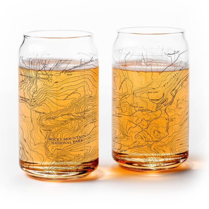Rocky Mountain National Park Topo Map Can Pint Glasses for wholesale by Black Lantern