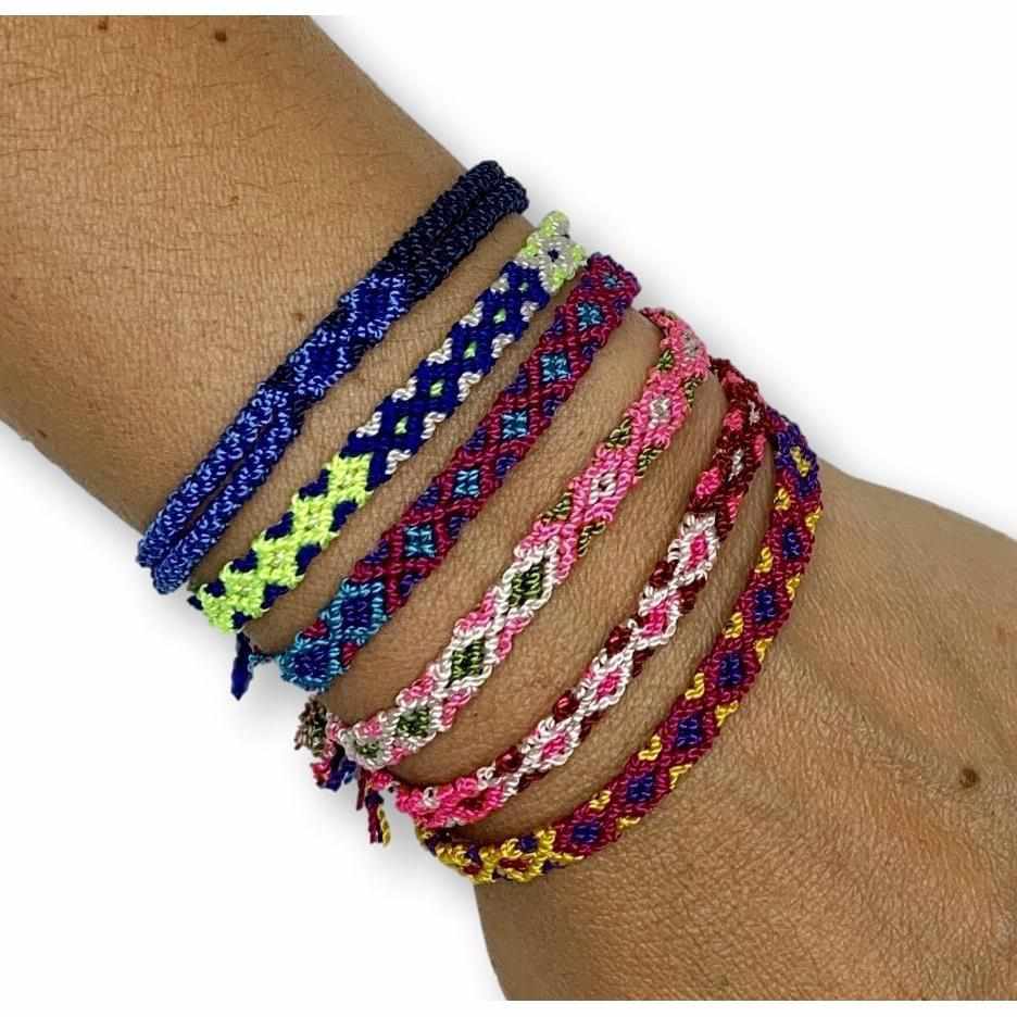Lumily – wholesale Vävt/flätat armband – Vänskapsarmband i boho-stil med vävt mönster (4 storlekar) – Mexico0