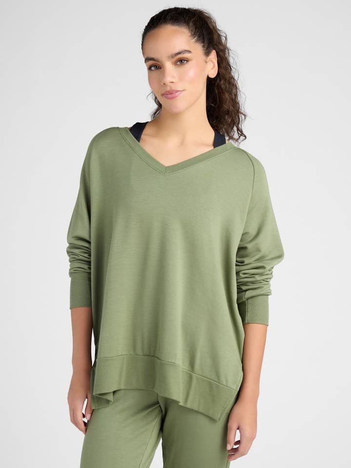 Flex Fleece V-Neck Top for wholesale by Interval