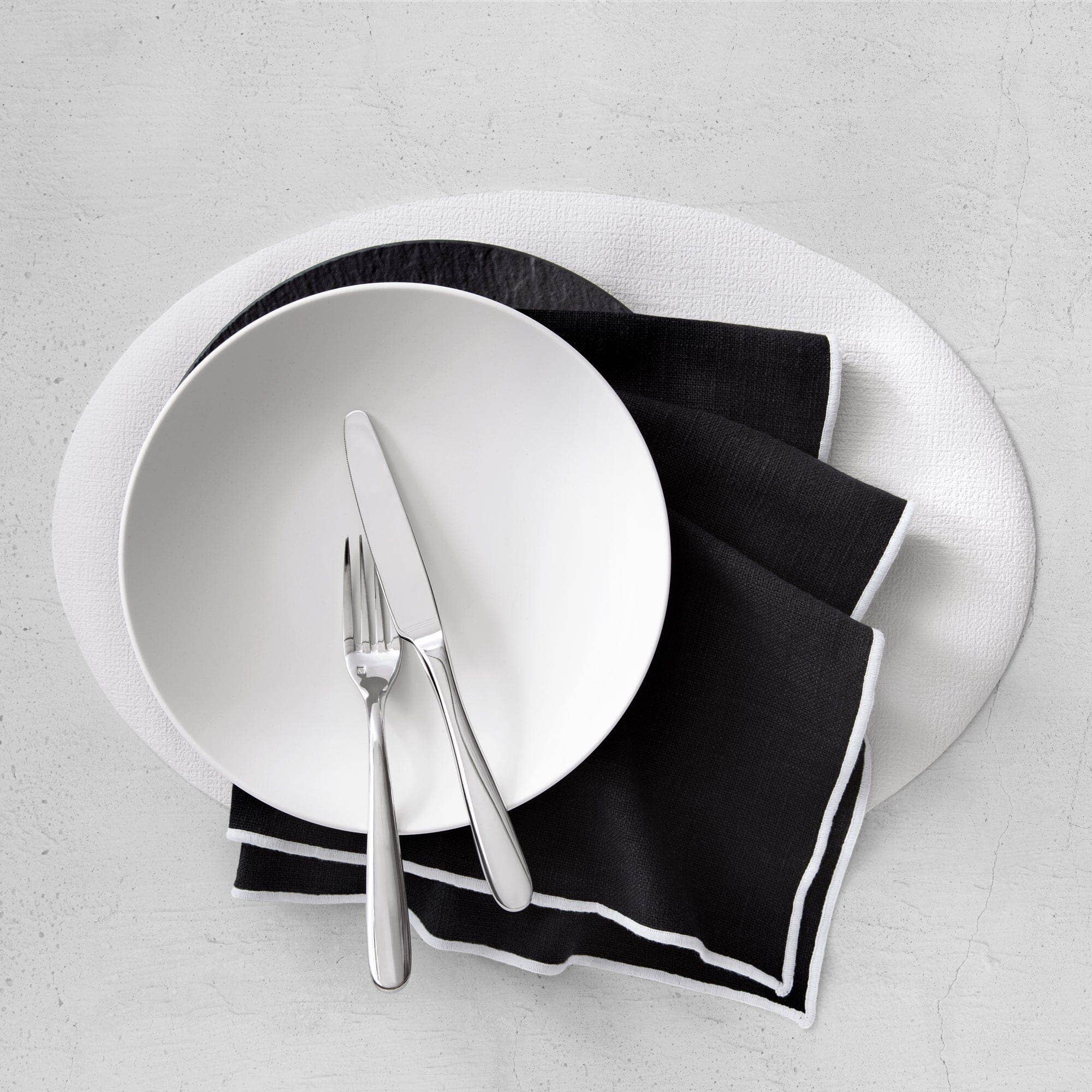 Threadmade Home - Wholesale Dinner & Cloth Napkin - Villeroy and Boch Manufacture Rock Merrow Stitch Cotton Napkin, Set of 40