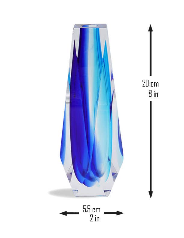 ALESSANDRO MANDRUZZATO TM - Vendita all'ingrosso Vasi - Light Blue+Cobalt GOCCIA Murano Glass Vase1