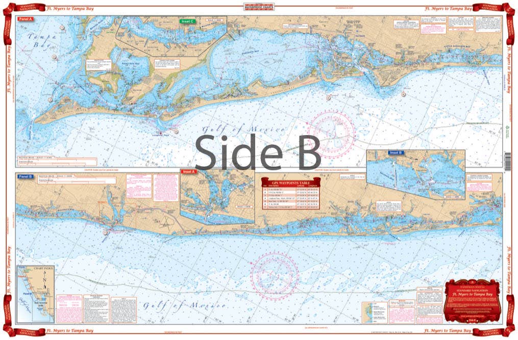 Waterproof Charts - Vente Cartes - Carte de navigation de Fort Myers à Tampa Bay 211