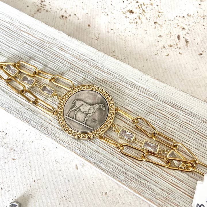 VB&CO Designs Handmade Jewelry - Wholesale Charm/Dangle Bracelet - Horse jewelry coin bracelet country western derby equestrian12
