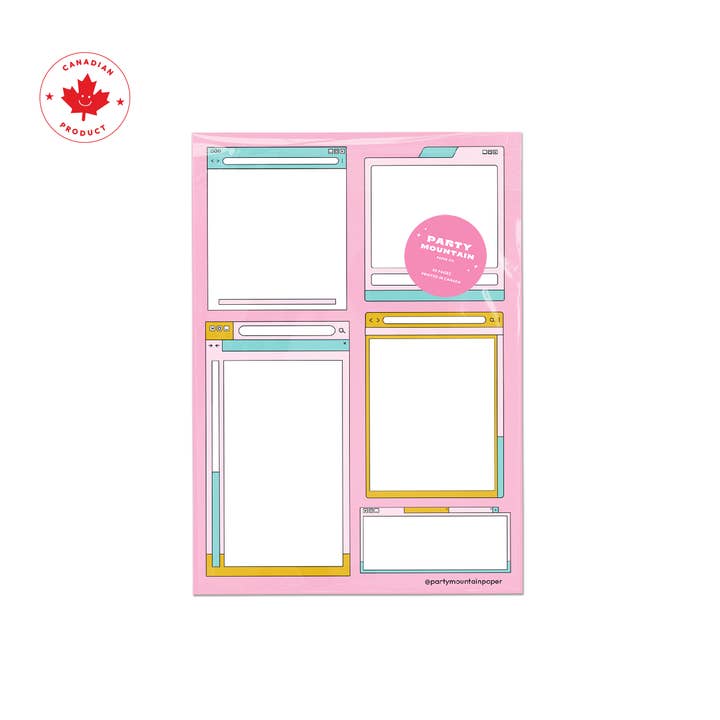 Party Mountain Paper co. - Wholesale Notepad - Too Many Windows Notepad | Last Chance