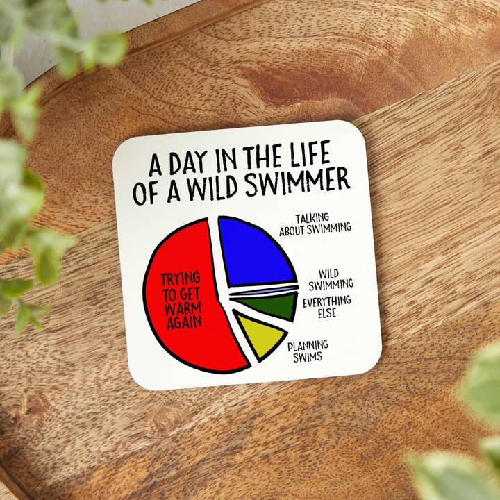 EllieBeanPrints - Wholesale Coasters - A Day In The Life Of A Wild Swimmer Swimming Coaster1