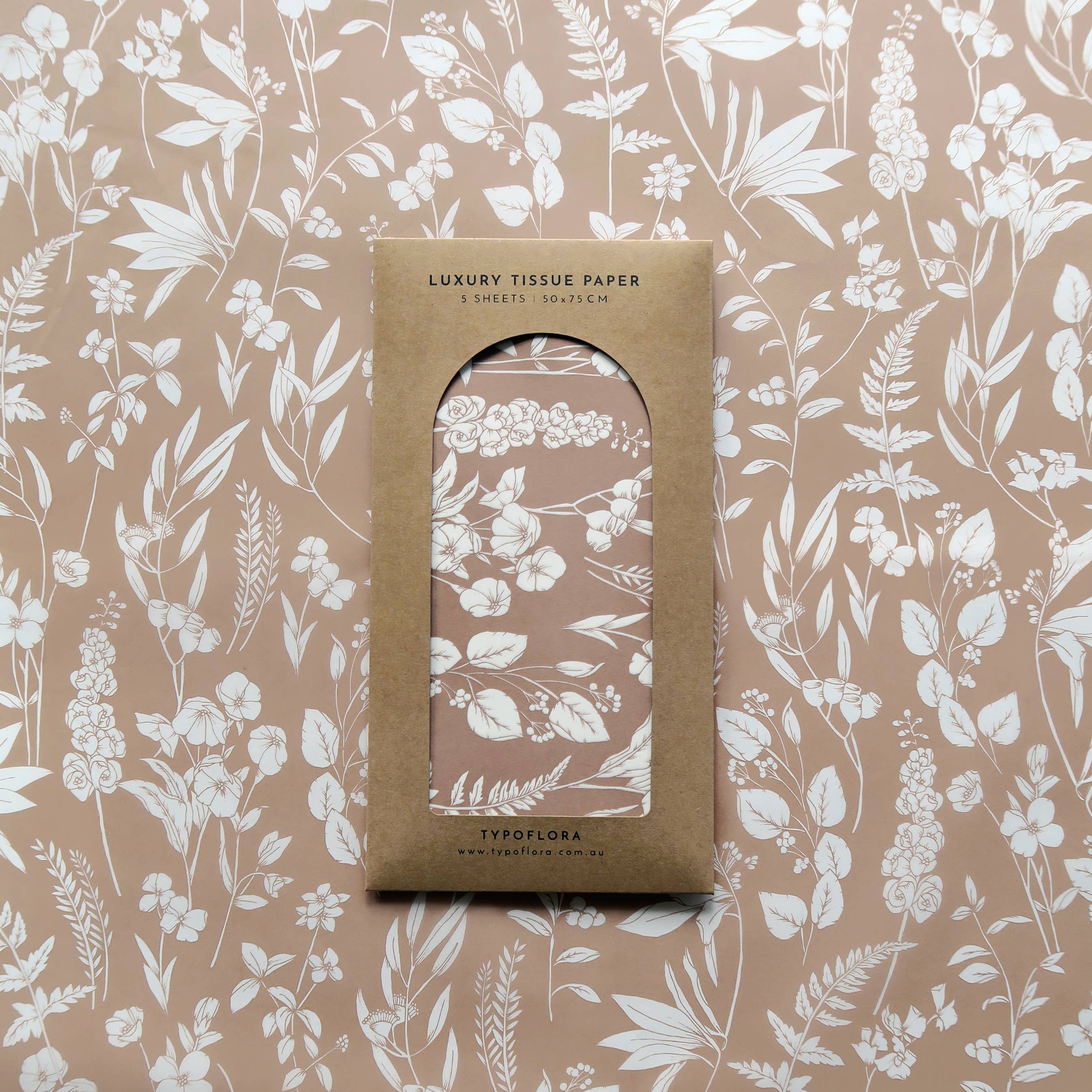 Typoflora – Großhandel Seidenpapier – Seidenpapier mit botanischem Muster in Mokka9