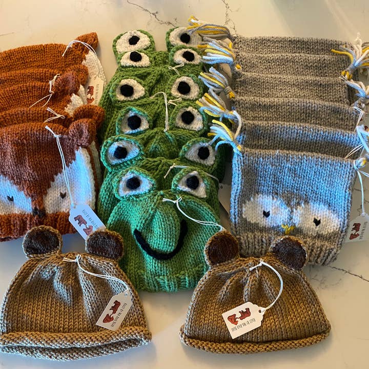 Knit By Ma and Bear - Wholesale Newborn/Knit Hat - Baby - Frog hat; hand knit baby infant hats beanie newborn toddler