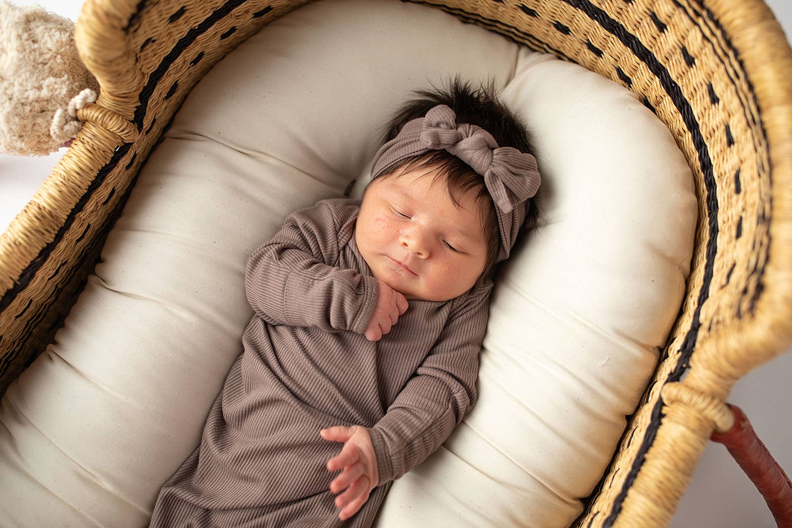 Three Little Tots - Wholesale Babygown - Baby - Cocoa Brown Ribbed Knotted Newborn Baby Gown sleepwear13