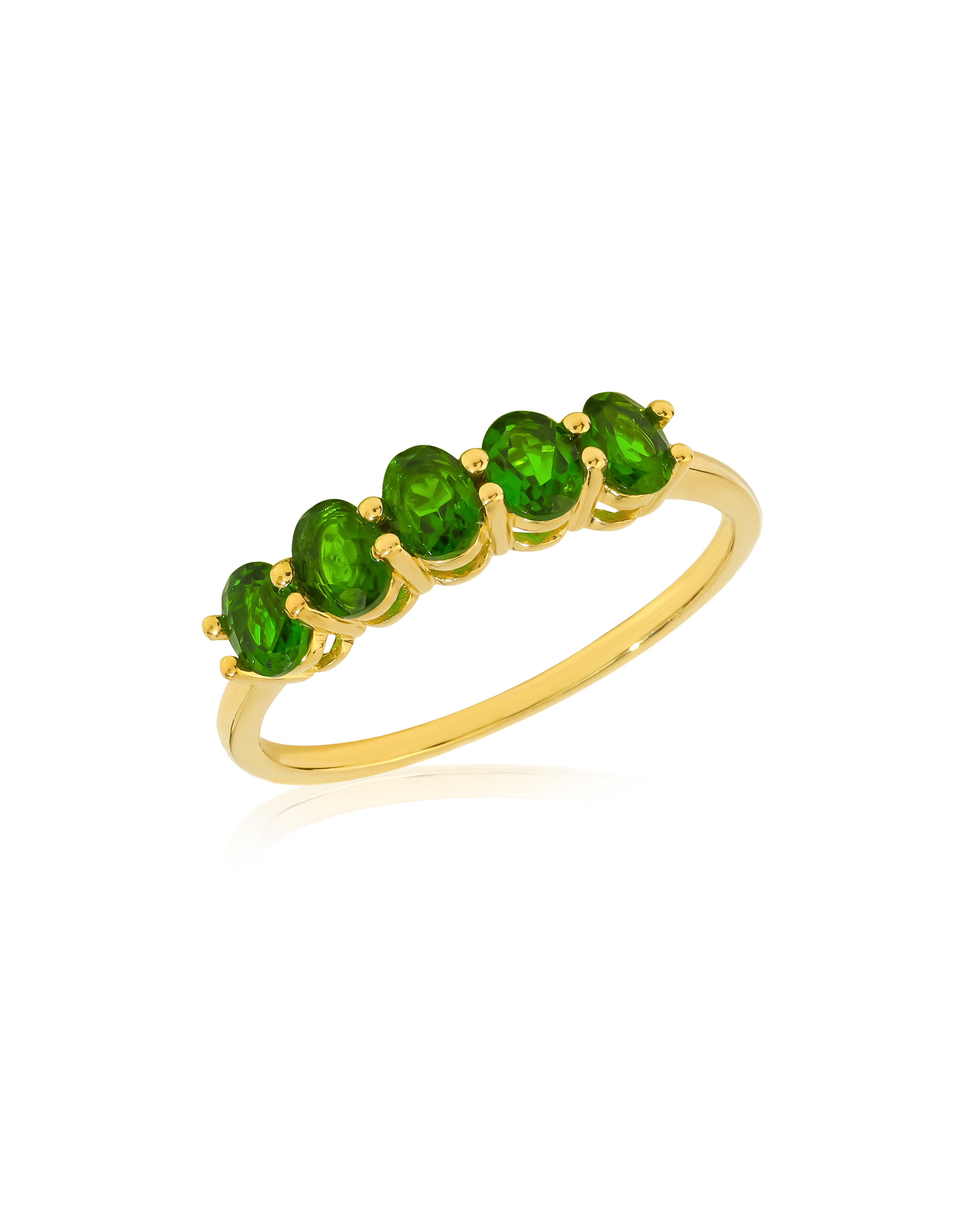 Tiramisu - Vendita all'ingrosso Anelli multipietra - Anello Eternity in argento sterling placcato oro 14K con diopside cromato2