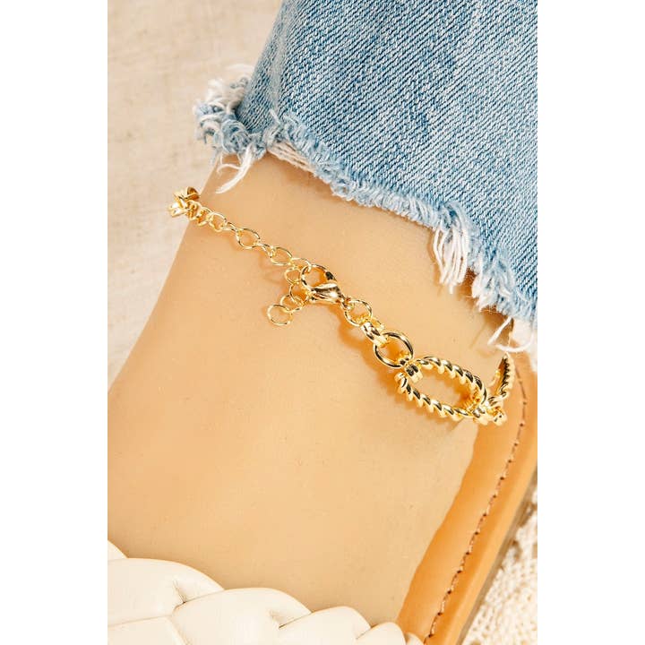 G Ankelkæde i rustfrit stål med snoet oval kæde for engroshandel på Faire1