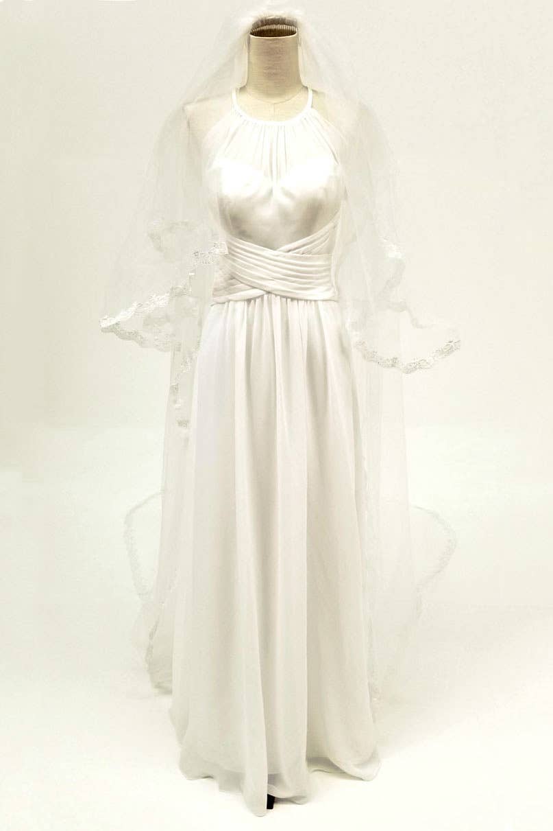 Chicas - Vente Voile – femme - Voile de mariée brodé, 110 pouces (280 cm) de longueur. V1088-1101