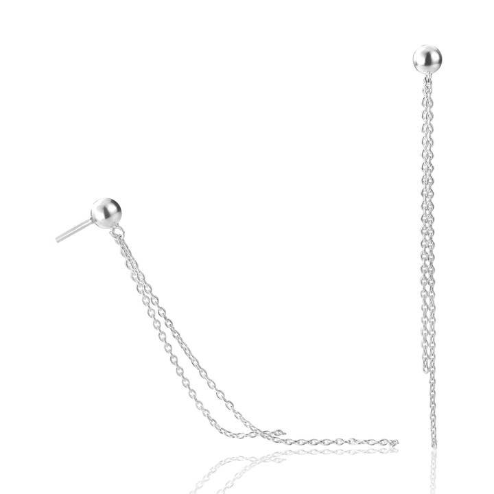 Långa kedje- och pärldroppörhängen i sterlingsilver för wholesale av De Mexico