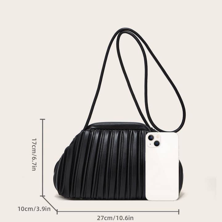 SIMPLE PLEATED SHOULDER CLOUD BAG_CWAB2646 for wholesale by ACCITY