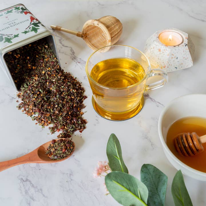 Rosehip and Mint Loose Leaf Tea for wholesale by Clean U Skincare