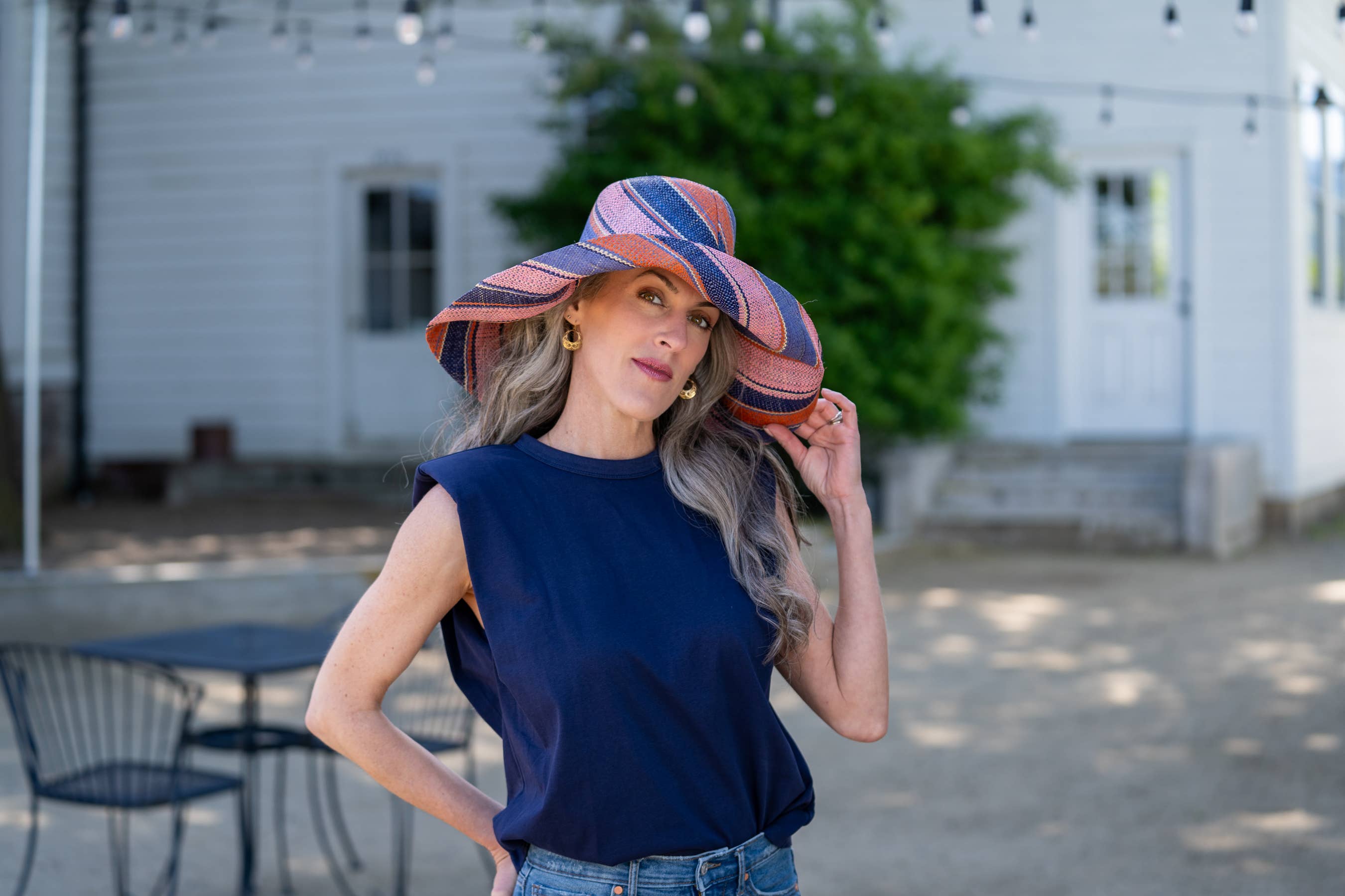 Shebobo - Vente Chapeau de paille – femme - Chapeaux de paille Shebobo Monica à larges bords rayés 13 cm et 18 cm pliables31