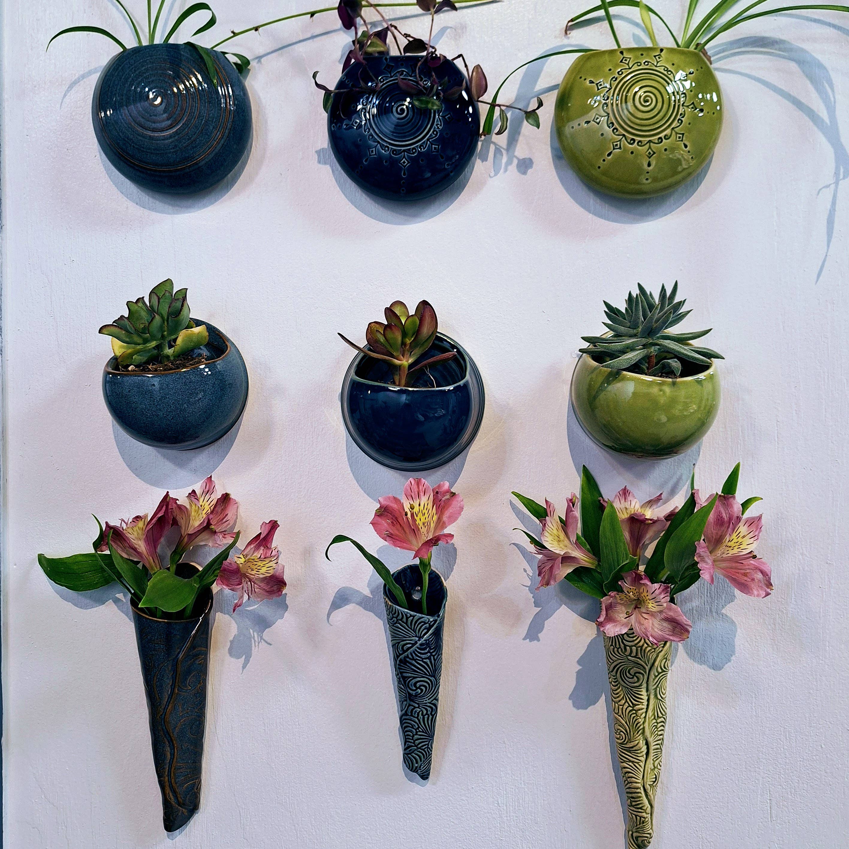 Plays in Mud Pottery - Wholesale Wall Planter - Succulent Wall Planter- Handmade Pottery- Made to Order2