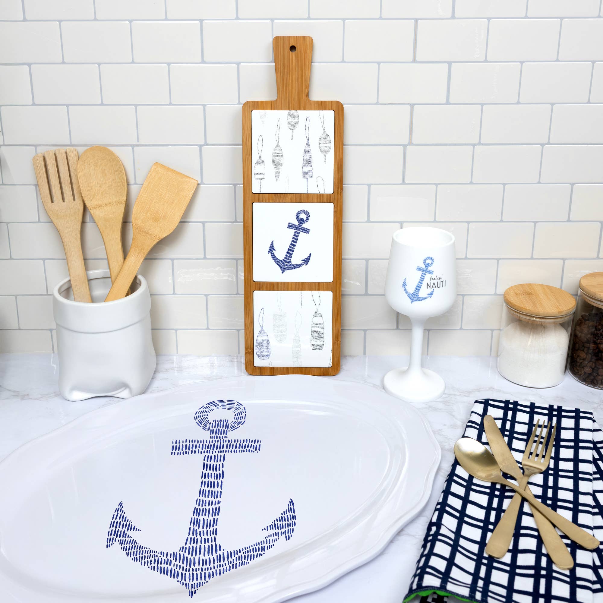 Pavilion - Wholesale Trivet - Lake - 16.5" Bamboo & Ceramic Tile Trivet2