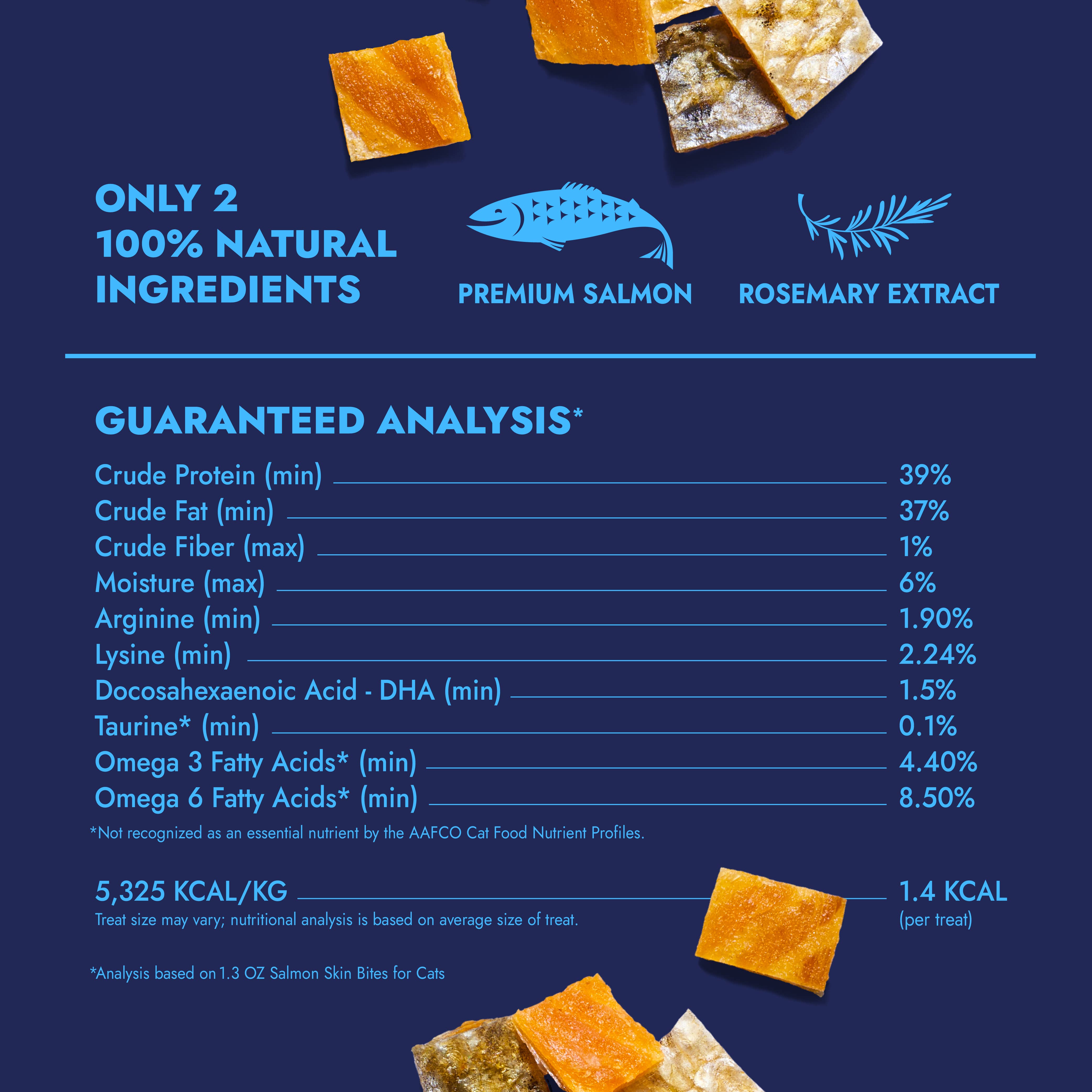 Finfare Pet Foods - Wholesale Pet Treats - Cat - Freeze-Dried Salmon Skin Bites for Cats, 1.3oz2