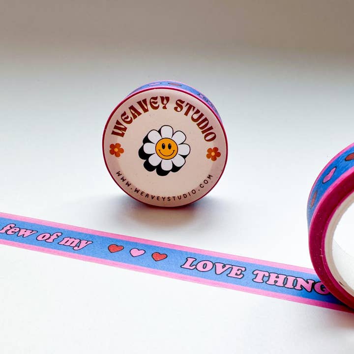 Weavey Studio - Wholesale Washi tape - Weavey Studio, Purple and Pink y2k 'Love thing' washi tape