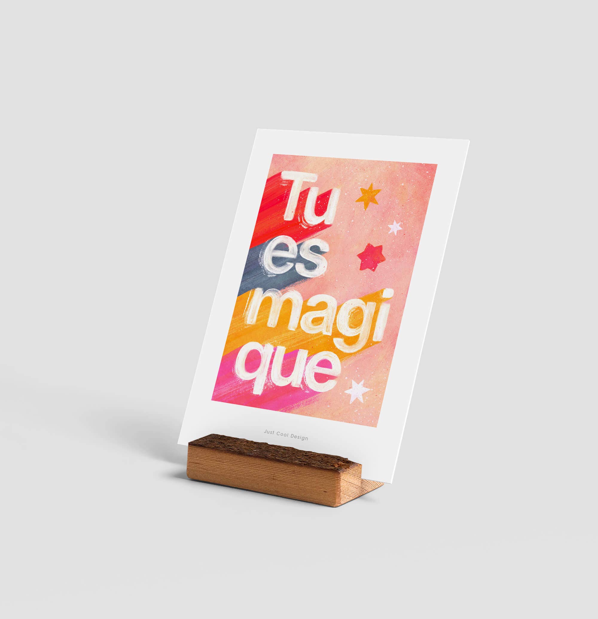Just Cool Design - Venta al por mayor Tarjetas de felicitación - Mini impresión artística 'Tu es magique' | Tarjeta ilustrada1