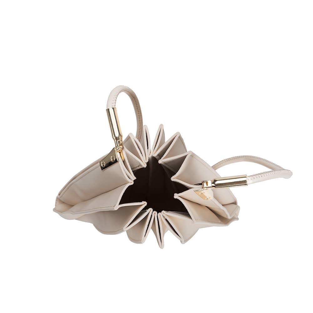 Melie Bianco - Wholesale Shoulder Bag - Women's - Carrie Bone Pleated Vegan Shoulder Bag Pre-Order 1/053