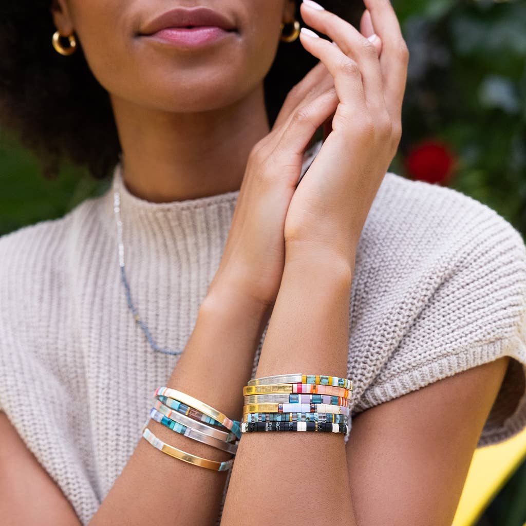 Scout Curated Wears - Wholesale Beaded Bracelet - Good Karma Miyuki Bracelet | Just Breathe - Turq/Green/S4