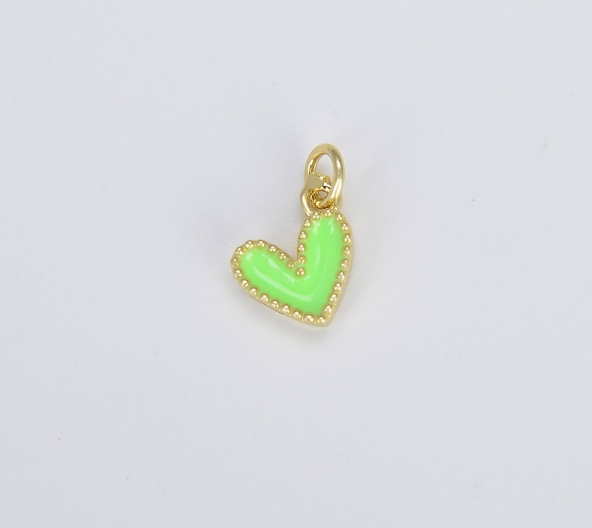 Beads Creation - Wholesale Individual Charm/Pendant - Dainty Enamel Heart Charm Pendant in Gold Filled, CP1225A0