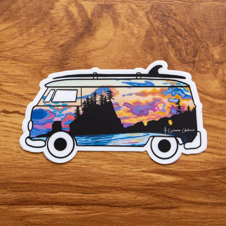 Autocollant Coastal Van pour la vente par Gianna Andrews Studio