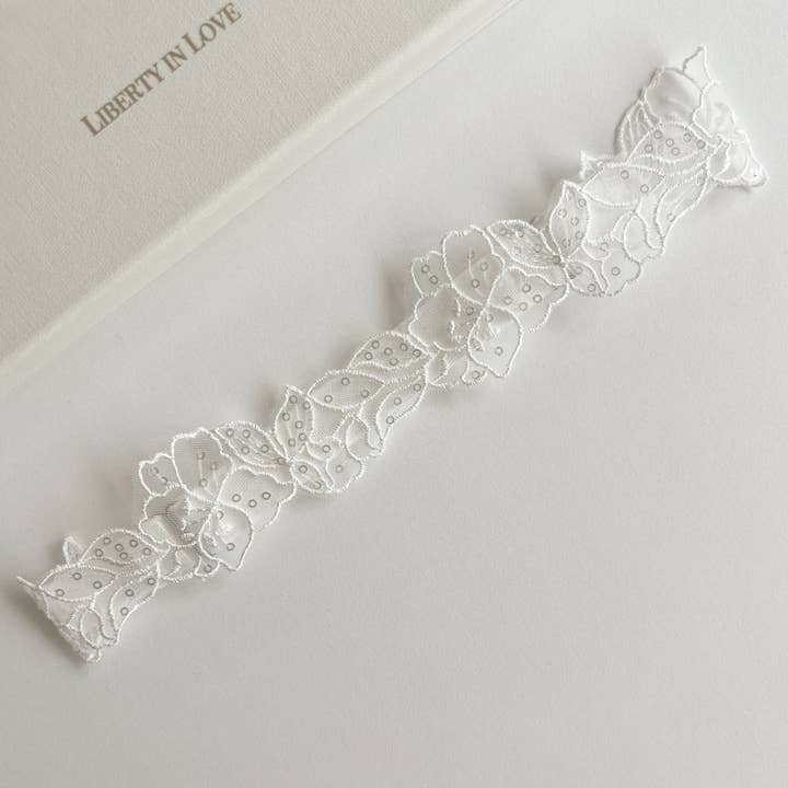 Lulu floral lace garter for wholesale by Liberty in Love