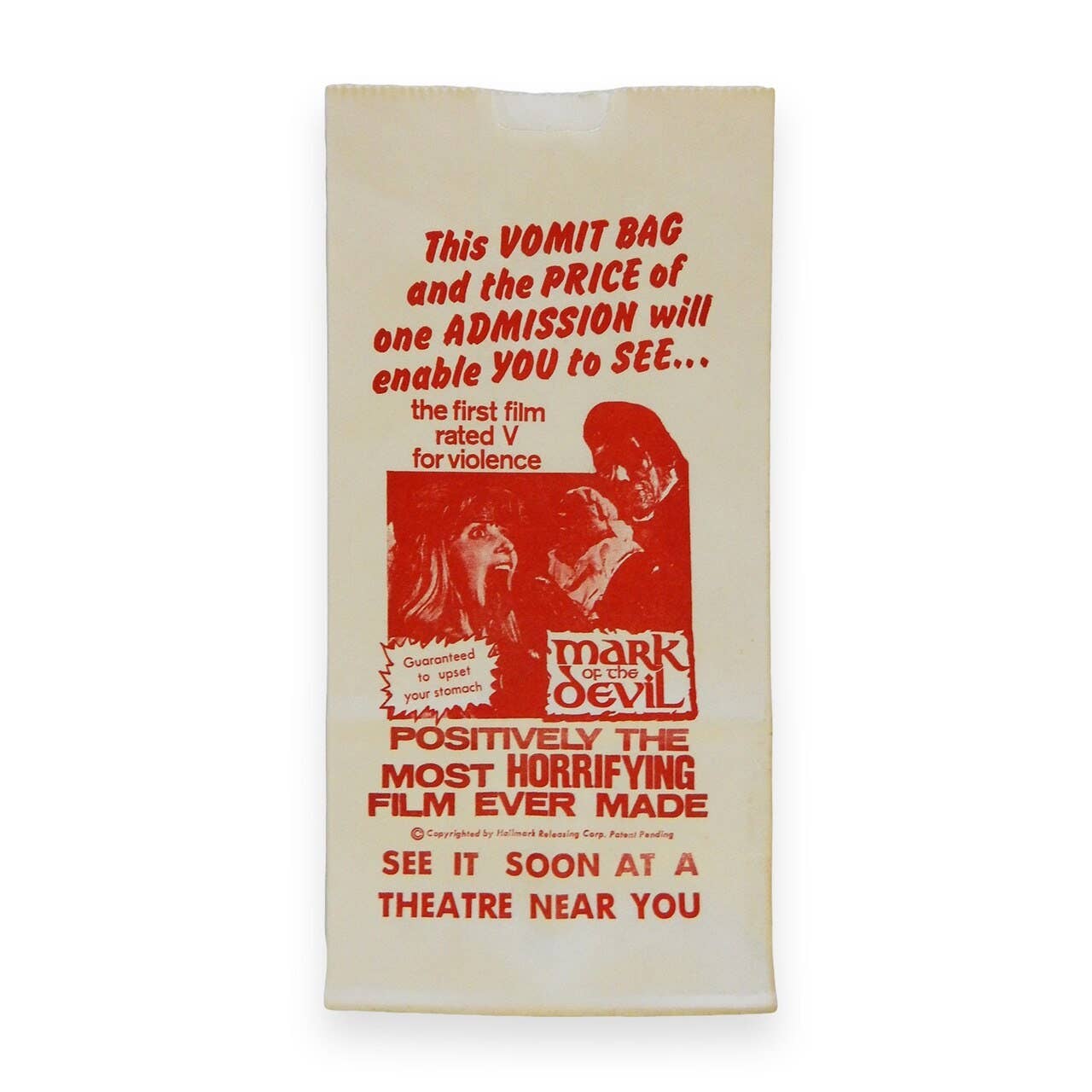 Hungry Ghost Press - Wholesale Gag Gift/Novelty Gift - Vintage 'Mark of the Devil' Vomit Bag1