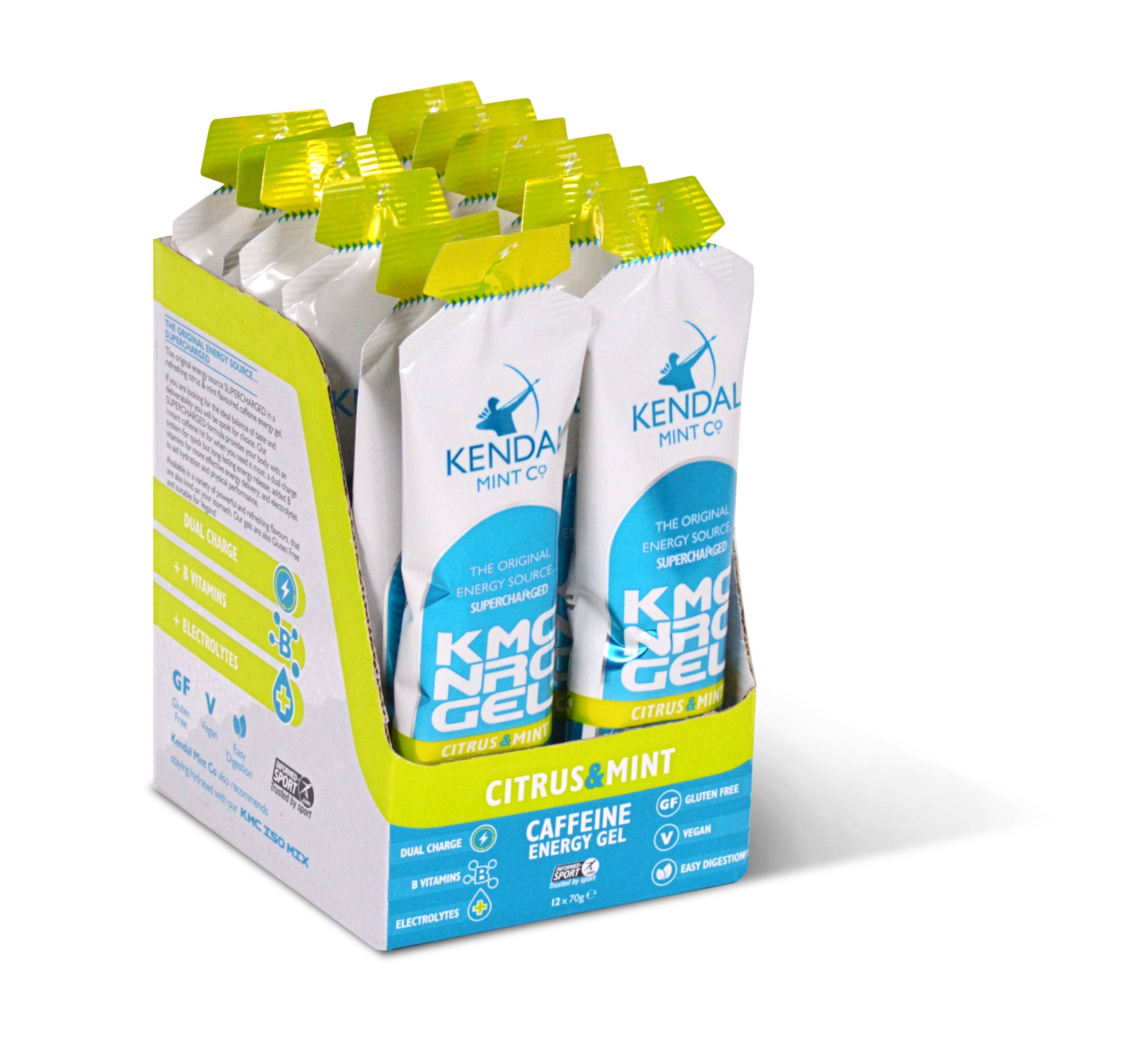 Kendal Mint Co® - Wholesale Sports/Energy Drink - KMC NRG GEL+ Citrus & Mint Caffeine Energy Gel 70g5